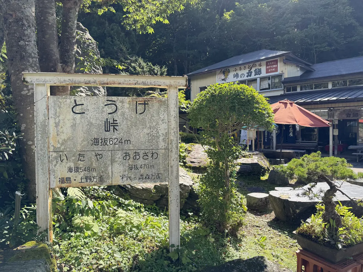 茶屋前の庭と建物 = 2026年9月5日 峠の茶屋