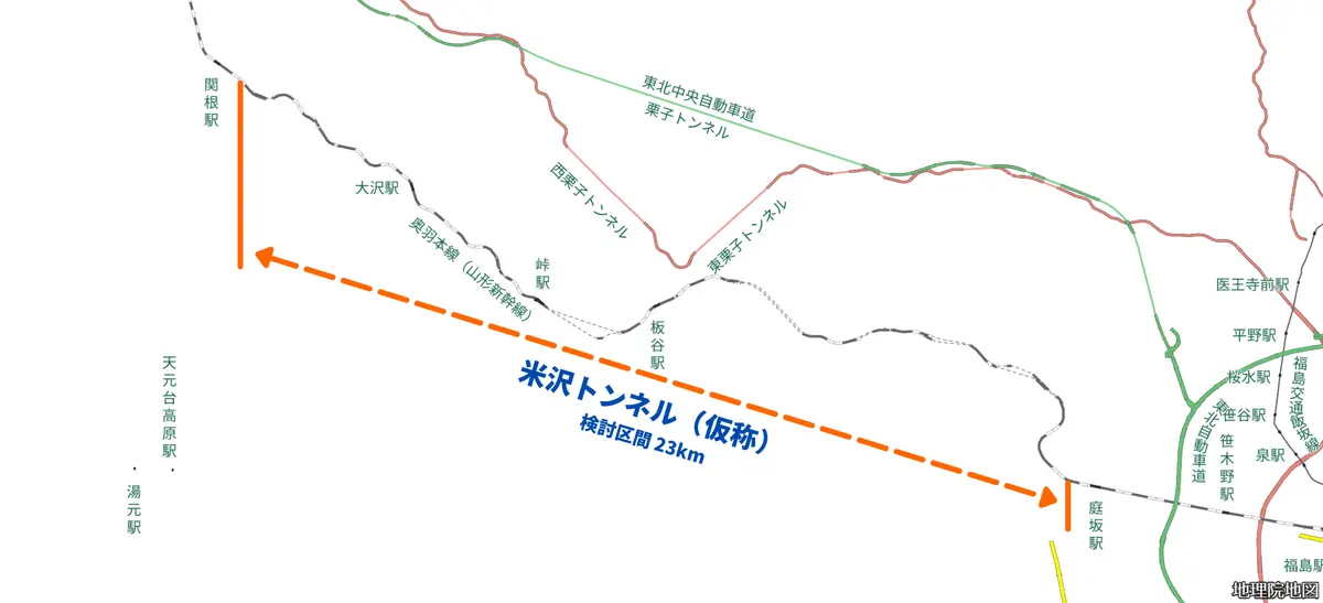 トンネルの整備検討区間イメージ図 = みんなの旅計簿作成